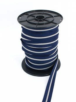 Endlosreißverschluss metallisiert marineblau/ silber (1m)